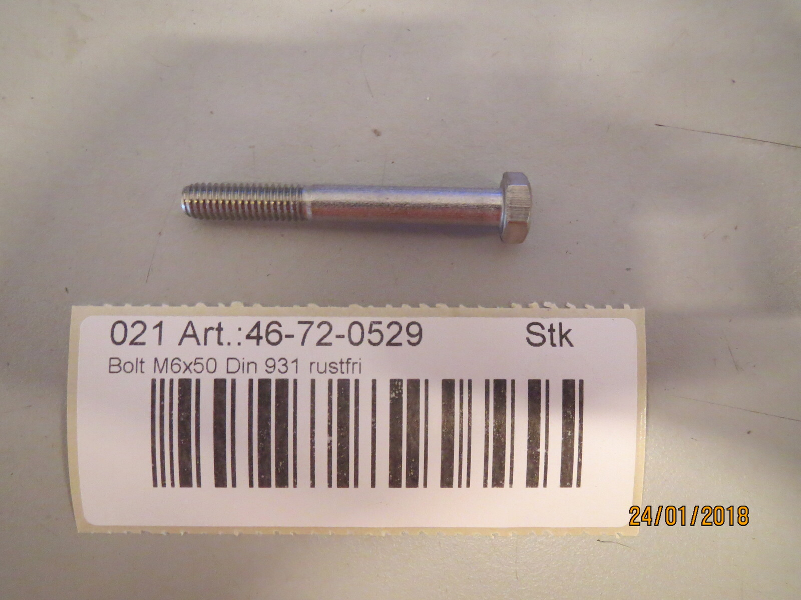 Hexagon head screw M 6x 50 DIN 933 SST